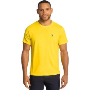 U.S. POLO ASSN. Men’s Crew Neck Small Pony T-Shirt(Mid Day Yellow)