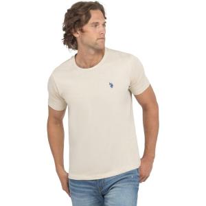 U.S. POLO ASSN. Men’s Crew Neck Small Pony T-Shirt(Oyster Sand)