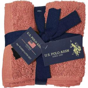 U.S. Polo Assn. 6-Pc Face Wash Cloth Set – Soft 100% Cotton Towels – 12×12 Shower, Facial Cleaning Washcloths, Dark Grey(Rouge)