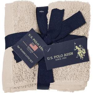 U.S. Polo Assn. 6-Pc Face Wash Cloth Set – Soft 100% Cotton Towels – 12×12 Shower, Facial Cleaning Washcloths, Dark Grey(Turtle Dove)