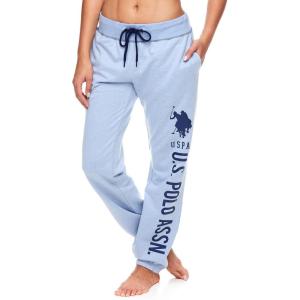 U.S. Polo Assn. Essentials Womens Sweatpants with Pockets, Comfy and Breathable French Terry Joggers for Women(Blue Yonder Heather)