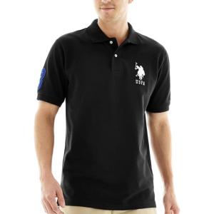 U.S. Polo Assn. Men’s Solid Pique Polo Shirt(Black)