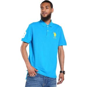 U.S. Polo Assn. Men’s Solid Pique Polo Shirt(Teal Blue)