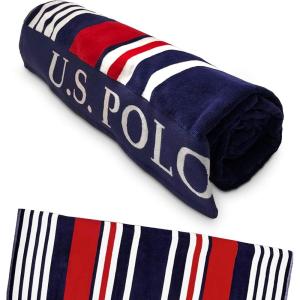 U.S. Polo Assn. Oversized (40” x 70”) Striped Nautical Design Beach Towel – Luxury Plush Cotton Hotel Quality for Bath, Pool – Bon Voyage Stripe(Bon Voyage Stripe)