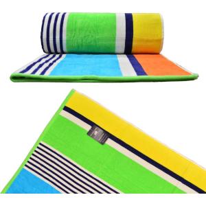 U.S. Polo Assn. Oversized (40” x 70”) Striped Nautical Design Beach Towel – Luxury Plush Cotton Hotel Quality for Bath, Pool – Bon Voyage Stripe(Motto Beach)