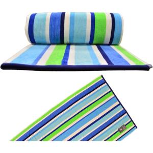 U.S. Polo Assn. Oversized (40” x 70”) Striped Nautical Design Beach Towel – Luxury Plush Cotton Hotel Quality for Bath, Pool – Bon Voyage Stripe(Myrtle Stripe)