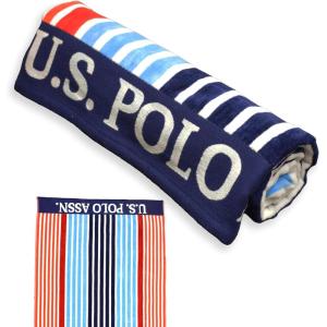 U.S. Polo Assn. Oversized (40” x 70”) Striped Nautical Design Beach Towel – Luxury Plush Cotton Hotel Quality for Bath, Pool – Bon Voyage Stripe(Navy)