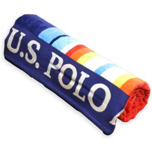 U.S. Polo Assn. Oversized (40” x 70”) Striped Nautical Design Beach Towel – Luxury Plush Cotton Hotel Quality for Bath, Pool – Bon Voyage Stripe(Navy/Light Blue)