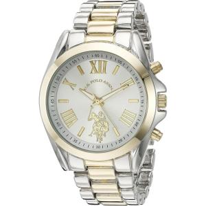 U.S. Polo Assn. Women’s Analog Watch – Silver Dial with Two-Tone Silver and Gold Stainless Steel Bracelet – Elegant Design with Roman Numerals