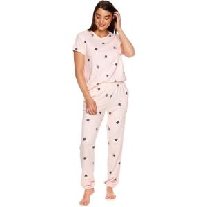 U.S. Polo Assn. Women’s Lounge and Pajama Set – Short-Sleeve Top and Jogger Pajamas for Women(Light Pink Heather2)