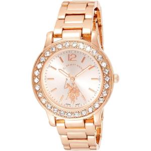 U.S. Polo Assn. Women’s Rose Gold-Tone Watch – Elegant Crystal Bezel, Durable Bracelet, and Quartz Movement – Perfect for Everyday Style or Special Occasions