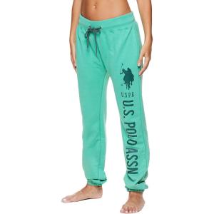 U.S. Polo Assn. Womens Sweatpants – Women Joggers Sweats with Logo Print – French Terry Poly-Cotton(Jade1)