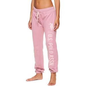 U.S. Polo Assn. Womens Sweatpants – Women Joggers Sweats with Logo Print – French Terry Poly-Cotton(Mauve1)