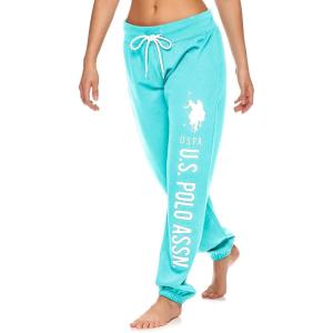 U.S. Polo Assn. Womens Sweatpants – Women Joggers Sweats with Logo Print – French Terry Poly-Cotton(Mint Heather3)