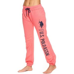 U.S. Polo Assn. Womens Sweatpants – Women Joggers Sweats with Logo Print – French Terry Poly-Cotton(Winterberry1)