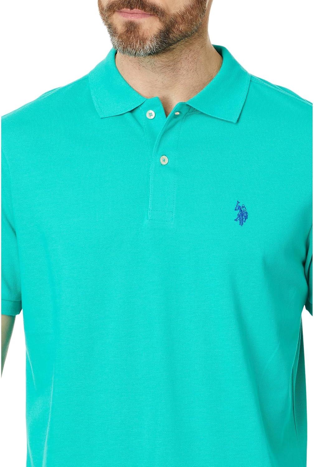 image:imageUS Polo Assn Mens Classic Polo Shirt TwoButton Closure Pique Polo Shirt Summer Fashion Golf ShirtEmerald Circus