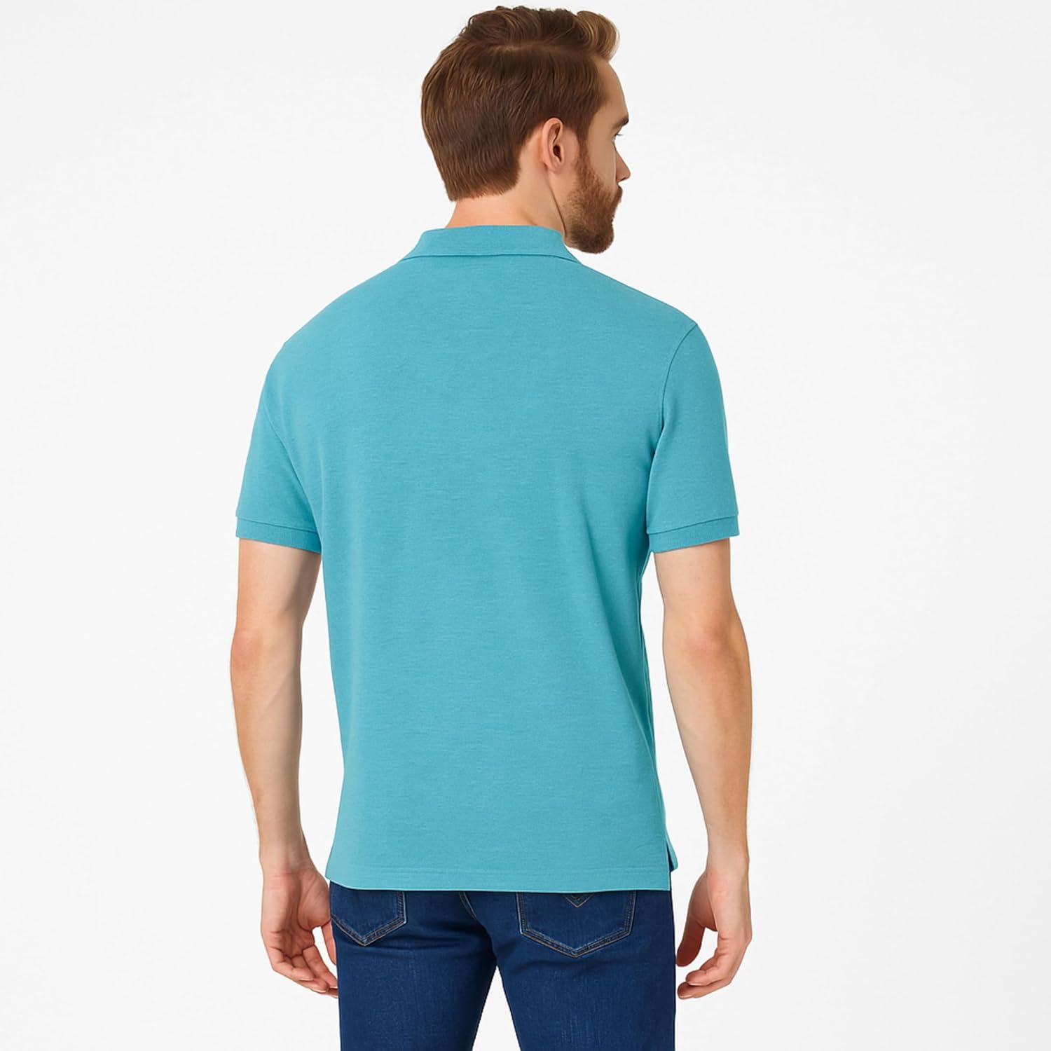 image:imageUS Polo Assn Mens Classic Polo Shirt TwoButton Closure Pique Polo Shirt Summer Fashion Golf ShirtHorizon Blue Heather