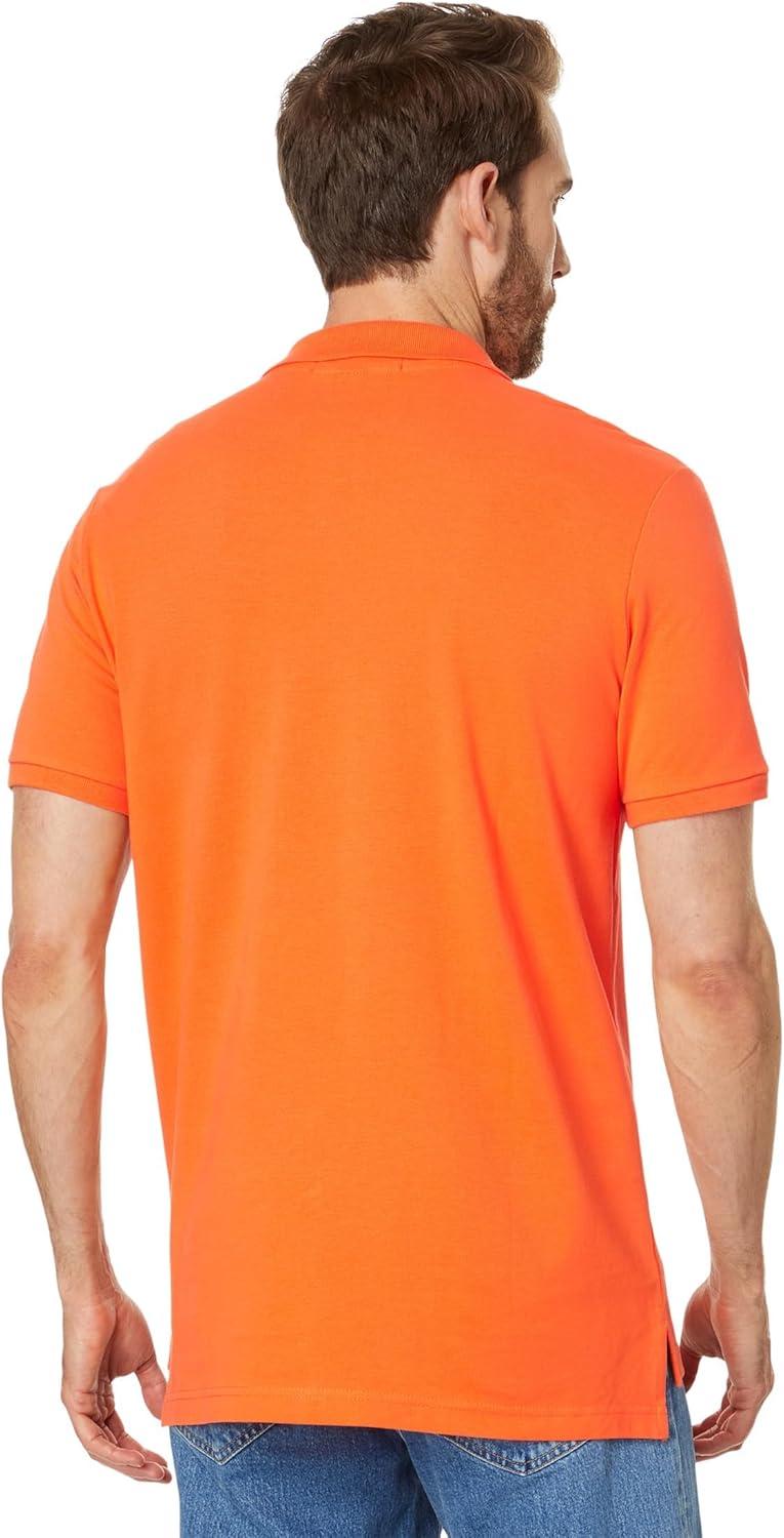 image:imageUS Polo Assn Mens Classic Polo Shirt TwoButton Closure Pique Polo Shirt Summer Fashion Golf ShirtMadras Orange