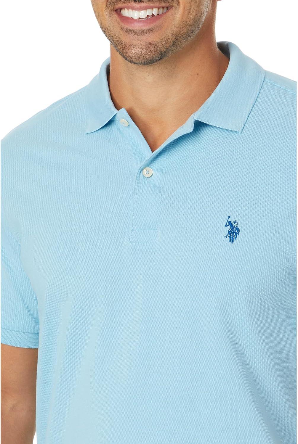 image:imageUS Polo Assn Mens Classic Polo Shirt TwoButton Closure Pique Polo Shirt Summer Fashion Golf ShirtMainsail Blue
