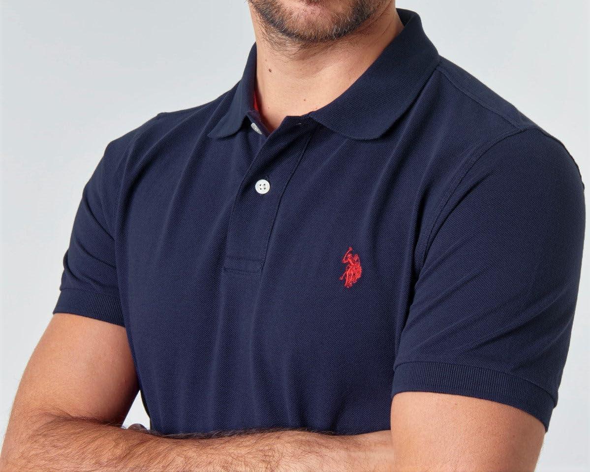 image:imageUS Polo Assn Mens Classic Polo Shirt TwoButton Closure Pique Polo Shirt Summer Fashion Golf ShirtNavy