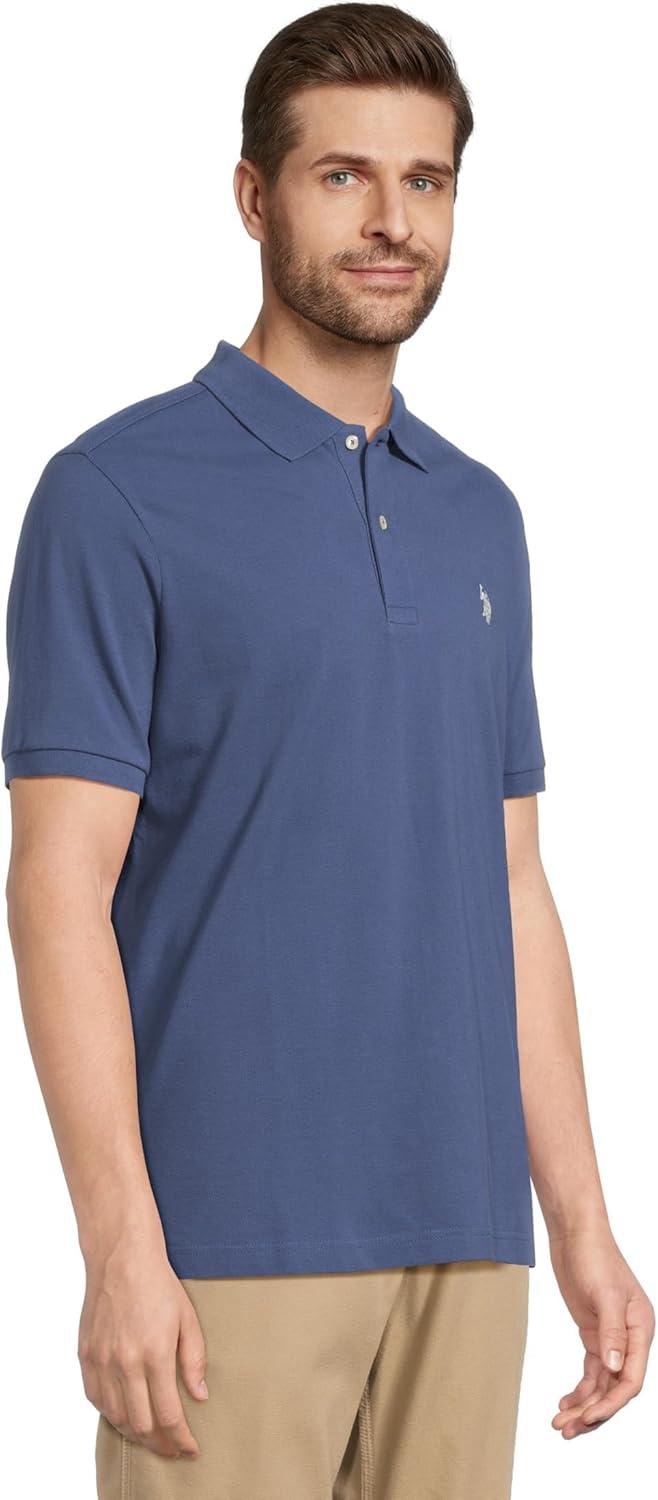 image:imageUS Polo Assn Mens Classic Polo Shirt TwoButton Closure Pique Polo Shirt Summer Fashion Golf ShirtOceana Blue