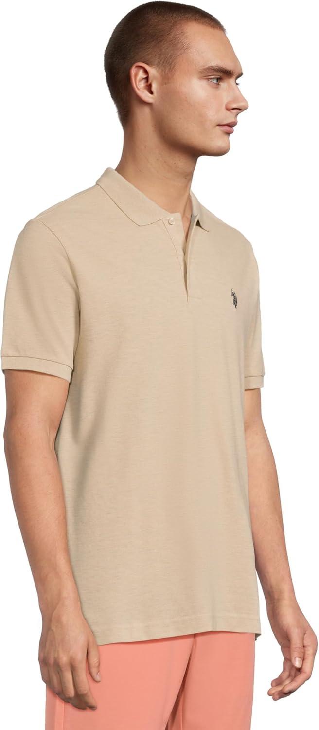 image:imageUS Polo Assn Mens Classic Polo Shirt TwoButton Closure Pique Polo Shirt Summer Fashion Golf ShirtSour Dough Heather