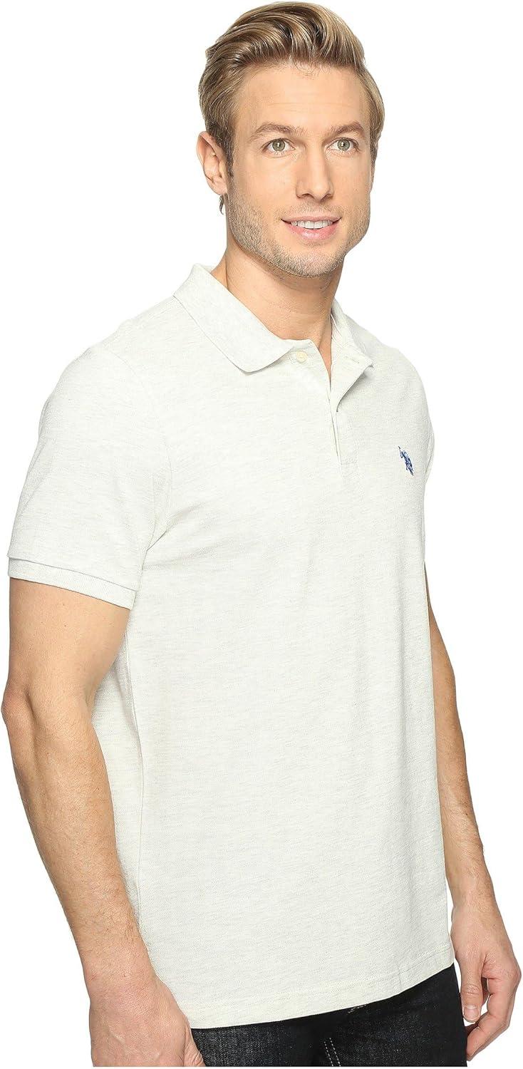 image:imageUS Polo Assn Mens Classic Polo Shirt TwoButton Closure Pique Polo Shirt Summer Fashion Golf ShirtSummer Oatmeal