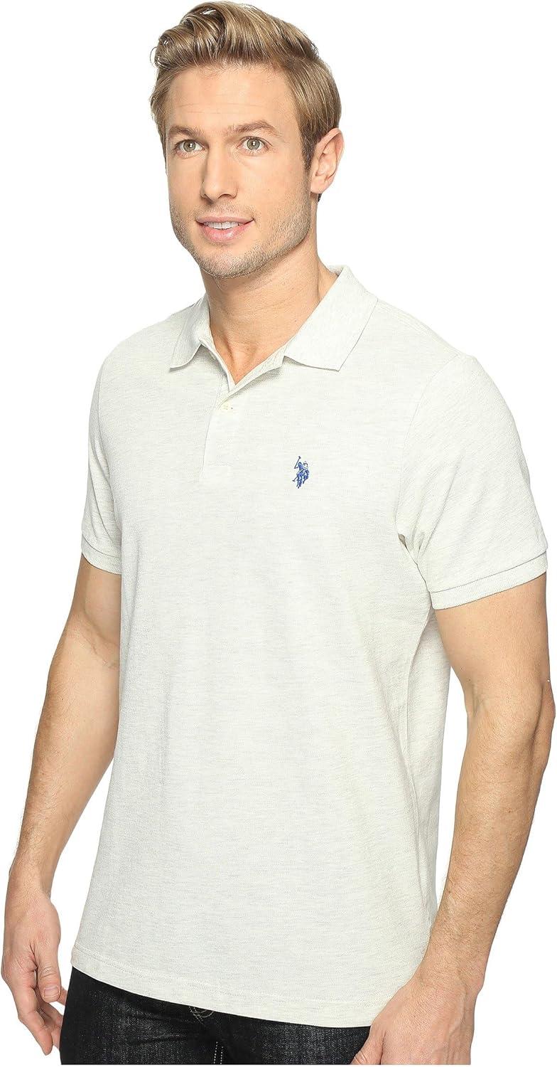 image:imageUS Polo Assn Mens Classic Polo Shirt TwoButton Closure Pique Polo Shirt Summer Fashion Golf ShirtSummer Oatmeal