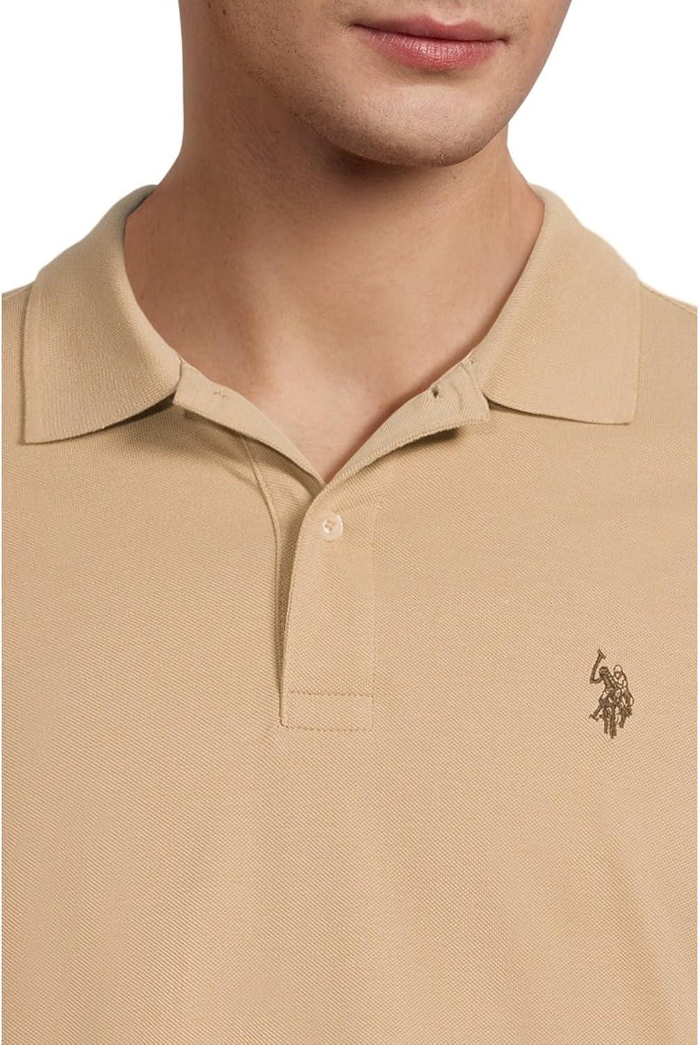 image:imageUS Polo Assn Mens Classic Polo Shirt TwoButton Closure Pique Polo Shirt Summer Fashion Golf ShirtTribeca Khaki