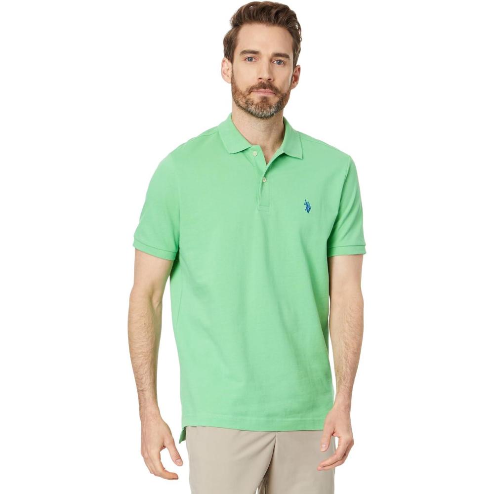 image:imageUS Polo Assn Mens Classic Polo Shirt TwoButton Closure Pique Polo Shirt Summer Fashion Golf ShirtBerkeley Green