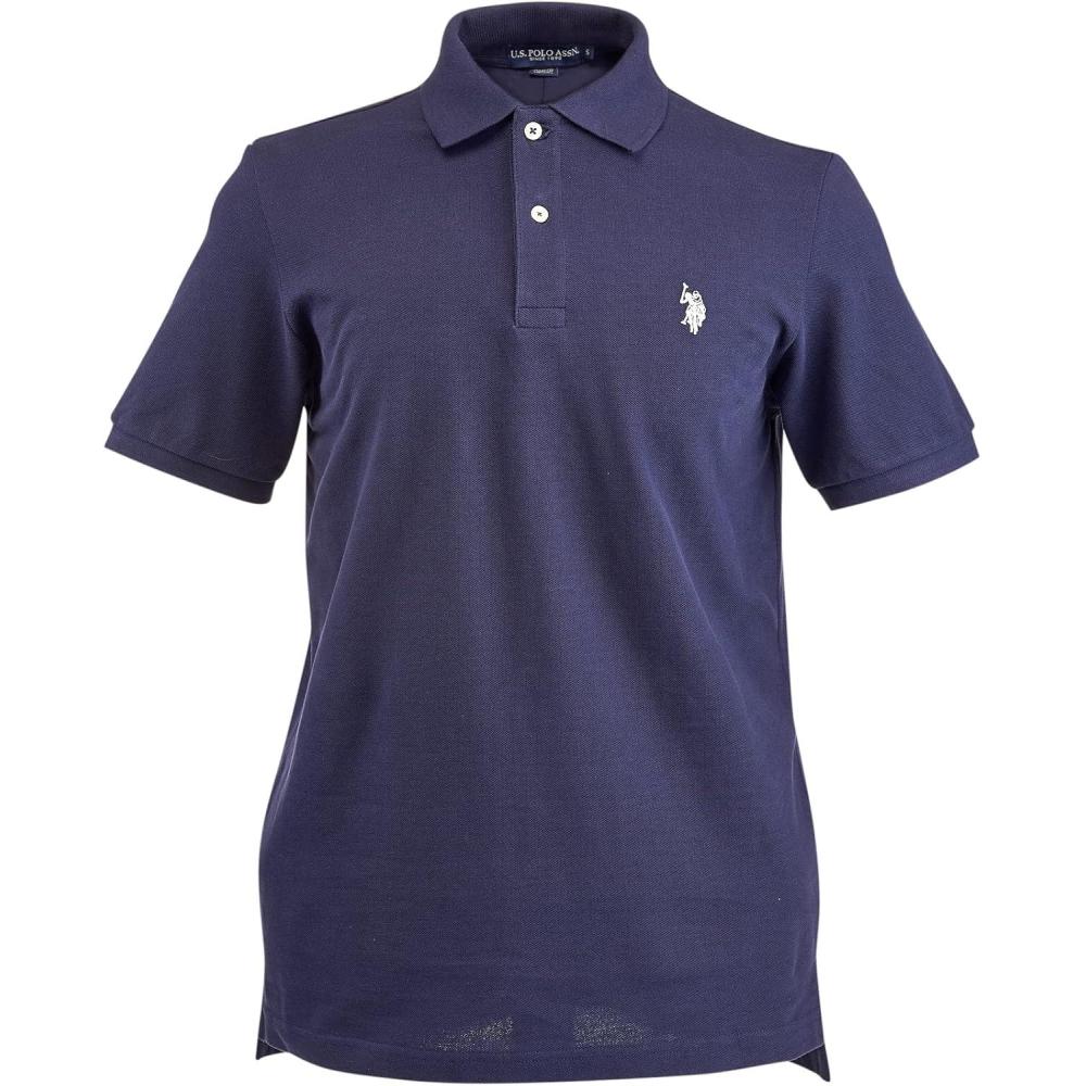 image:imageUS Polo Assn Mens Classic Polo Shirt TwoButton Closure Pique Polo Shirt Summer Fashion Golf ShirtClassic NavyWhite