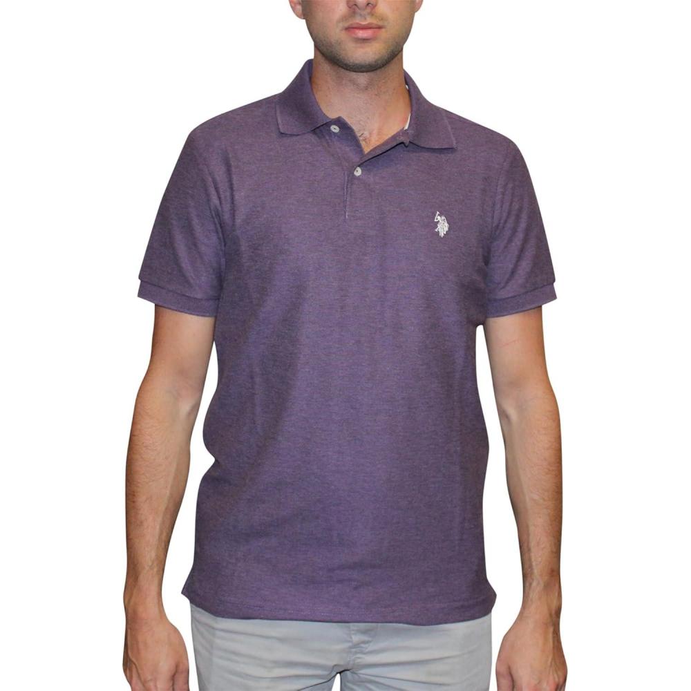 image:imageUS Polo Assn Mens Classic Polo Shirt TwoButton Closure Pique Polo Shirt Summer Fashion Golf ShirtPurple Mountain Heather