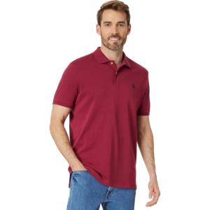 U.S. Polo Assn. Men’s Classic Polo Shirt, Two-Button Closure Pique Polo Shirt, Summer Fashion Golf Shirt(Beet Burgandy)