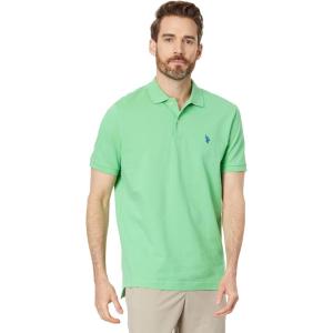 U.S. Polo Assn. Men’s Classic Polo Shirt, Two-Button Closure Pique Polo Shirt, Summer Fashion Golf Shirt(Berkeley Green)