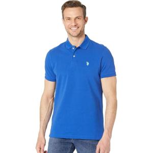 U.S. Polo Assn. Men’s Classic Polo Shirt, Two-Button Closure Pique Polo Shirt, Summer Fashion Golf Shirt(Blue Raft)