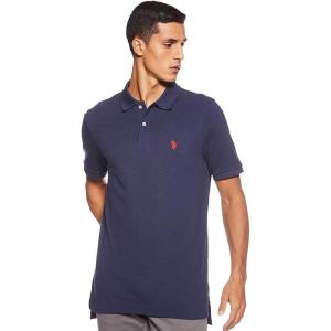 U.S. Polo Assn. Men’s Classic Polo Shirt, Two-Button Closure Pique Polo Shirt, Summer Fashion Golf Shirt(Classic Navy)