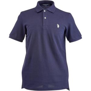 U.S. Polo Assn. Men’s Classic Polo Shirt, Two-Button Closure Pique Polo Shirt, Summer Fashion Golf Shirt(Classic Navy/White)