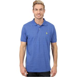 U.S. Polo Assn. Men’s Classic Polo Shirt, Two-Button Closure Pique Polo Shirt, Summer Fashion Golf Shirt(Cobalt Heather)