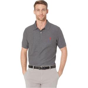 U.S. Polo Assn. Men’s Classic Polo Shirt, Two-Button Closure Pique Polo Shirt, Summer Fashion Golf Shirt(Dark Heather Grey)