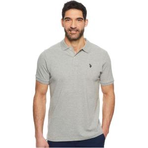 U.S. Polo Assn. Men’s Classic Polo Shirt, Two-Button Closure Pique Polo Shirt, Summer Fashion Golf Shirt(Heather Grey)