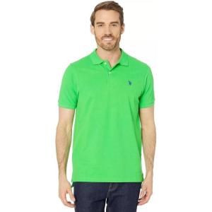U.S. Polo Assn. Men’s Classic Polo Shirt, Two-Button Closure Pique Polo Shirt, Summer Fashion Golf Shirt(Hockney Green)