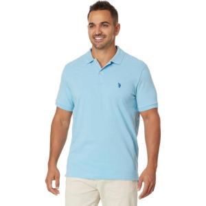 U.S. Polo Assn. Men’s Classic Polo Shirt, Two-Button Closure Pique Polo Shirt, Summer Fashion Golf Shirt(Mainsail Blue)