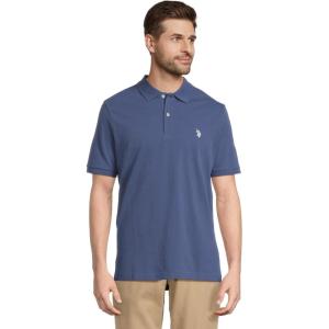 U.S. Polo Assn. Men’s Classic Polo Shirt, Two-Button Closure Pique Polo Shirt, Summer Fashion Golf Shirt(Oceana Blue)