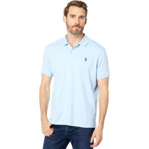 U.S. Polo Assn. Men’s Classic Polo Shirt, Two-Button Closure Pique Polo Shirt, Summer Fashion Golf Shirt(Open Air Blue)