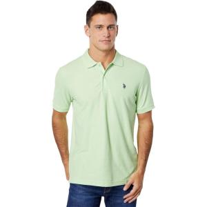 U.S. Polo Assn. Men’s Classic Polo Shirt, Two-Button Closure Pique Polo Shirt, Summer Fashion Golf Shirt(Paradise Mint)