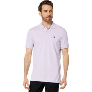 U.S. Polo Assn. Men’s Classic Polo Shirt, Two-Button Closure Pique Polo Shirt, Summer Fashion Golf Shirt(Pastel Lilac)