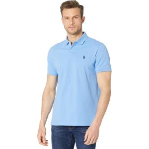 U.S. Polo Assn. Men’s Classic Polo Shirt, Two-Button Closure Pique Polo Shirt, Summer Fashion Golf Shirt(Surf Spring)