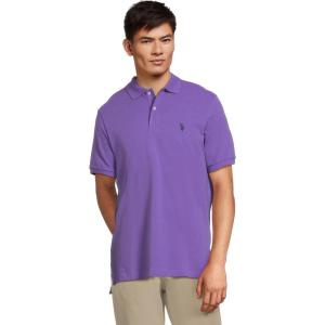 U.S. Polo Assn. Men’s Classic Polo Shirt, Two-Button Closure Pique Polo Shirt, Summer Fashion Golf Shirt(Ultra Purple)