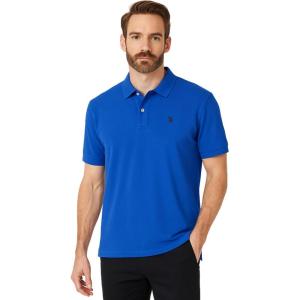 U.S. Polo Assn. Men’s Classic Polo Shirt, Two-Button Closure Pique Polo Shirt, Summer Fashion Golf Shirt(West Blue)