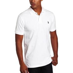 U.S. Polo Assn. Men’s Classic Polo Shirt, Two-Button Closure Pique Polo Shirt, Summer Fashion Golf Shirt(White)